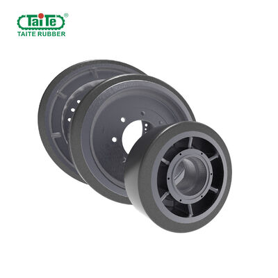 अच्छी कीमत डामर के लिए टिकाऊ पॉलीयूरेथेन पहियों सहित ड्राइव पहियों और गाइड पहियों ऑनलाइन